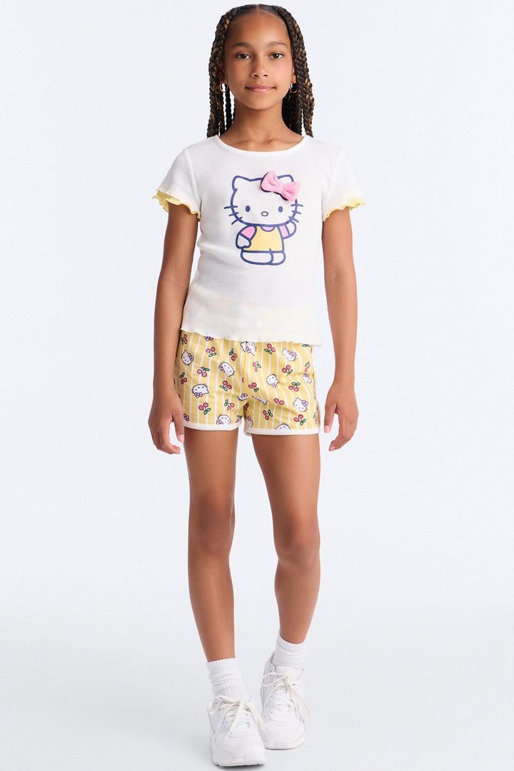Mini Hello Kitty Cherry Cute Short Set - White/combo