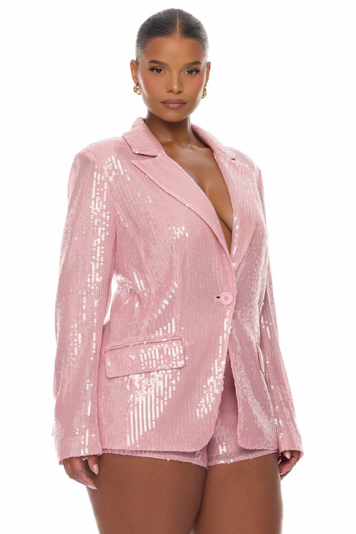 Trina Sequin Hot Short Set - Pink