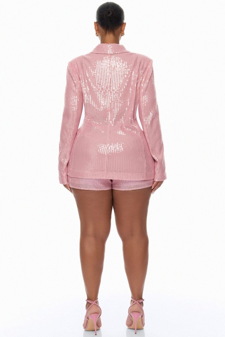 Trina Sequin Hot Short Set - Pink