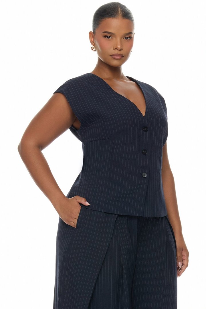 Zaya Wide Leg Pant Set - Navy/combo