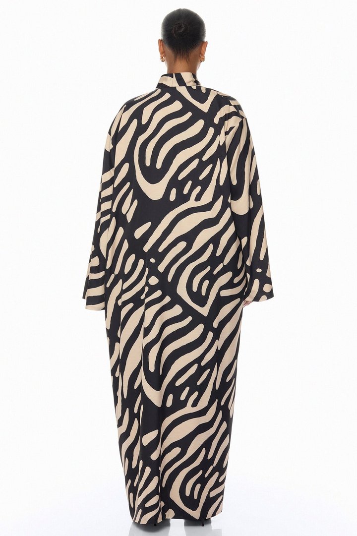 Daydreaming Satin Kimono Short Set - Black/combo