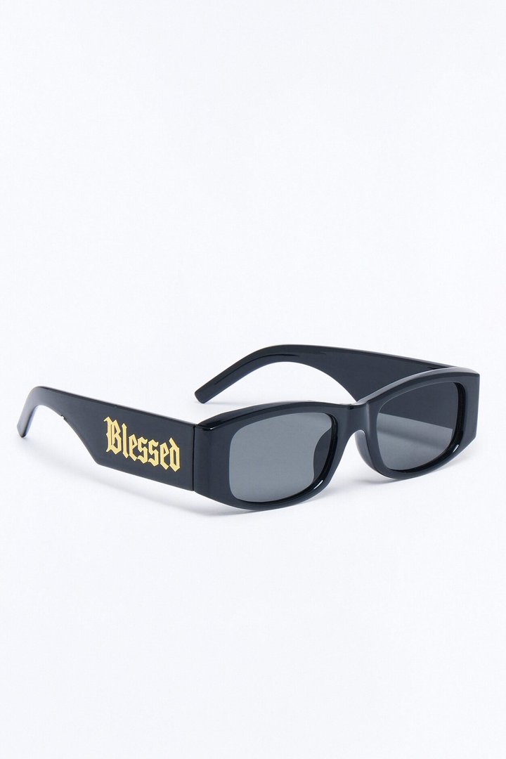 Retro Blessed Sunglasses - Black/Gold