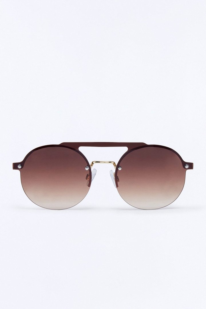 Keep Me Noted Sunglasses - Gold/Brown