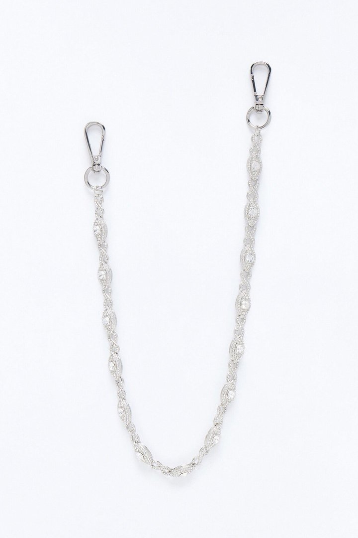 Iced Evil Eye Infinity Pant Chain - Silver