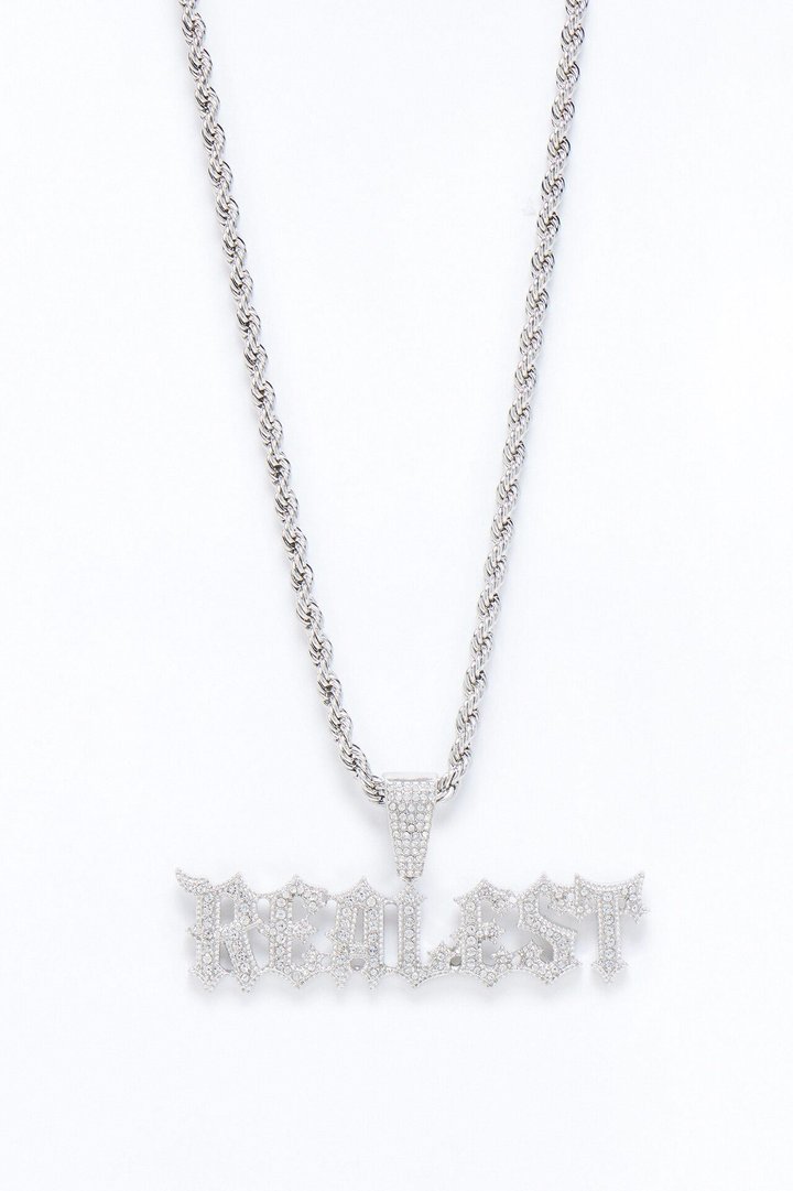 Realest Iced Rope Chain Necklace - Silver