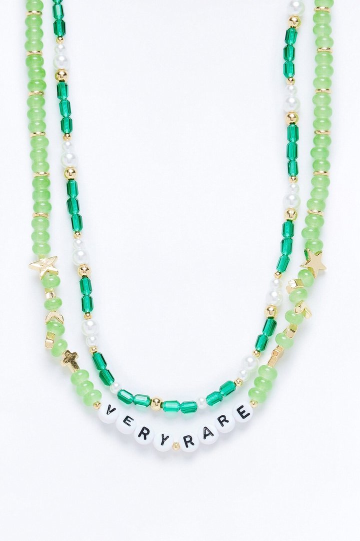 Very Rare Beaded Necklace Set - Gold