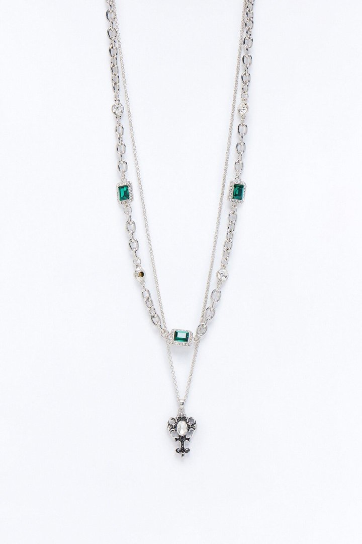 Rebel Command Chain Necklace Set - Silver