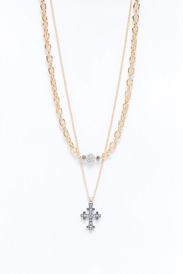 Lean On Faith Chain Necklace Set - Gold