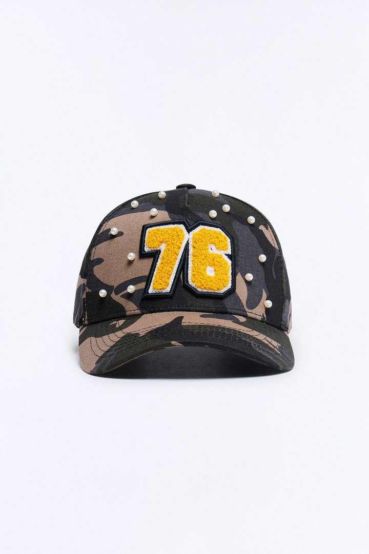Camo Pearl 76 Patch Snapback Hat - Camouflage