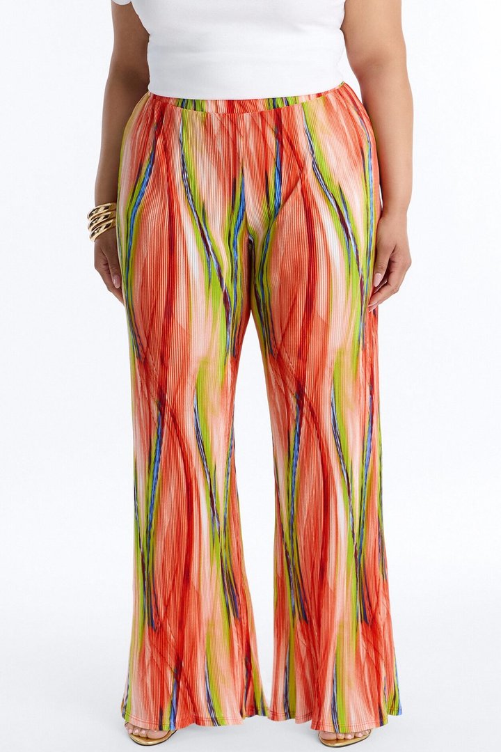 Pure Bliss Printed Plisse Pant - Green/combo