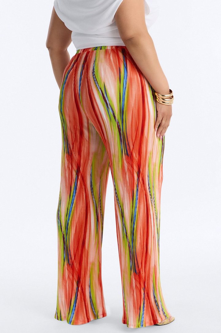 Pure Bliss Printed Plisse Pant - Green/combo