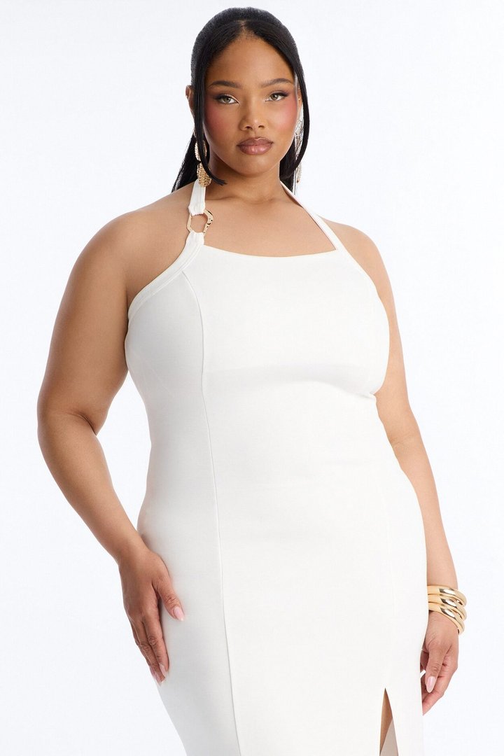 Jezabell Halter Maxi Dress - White