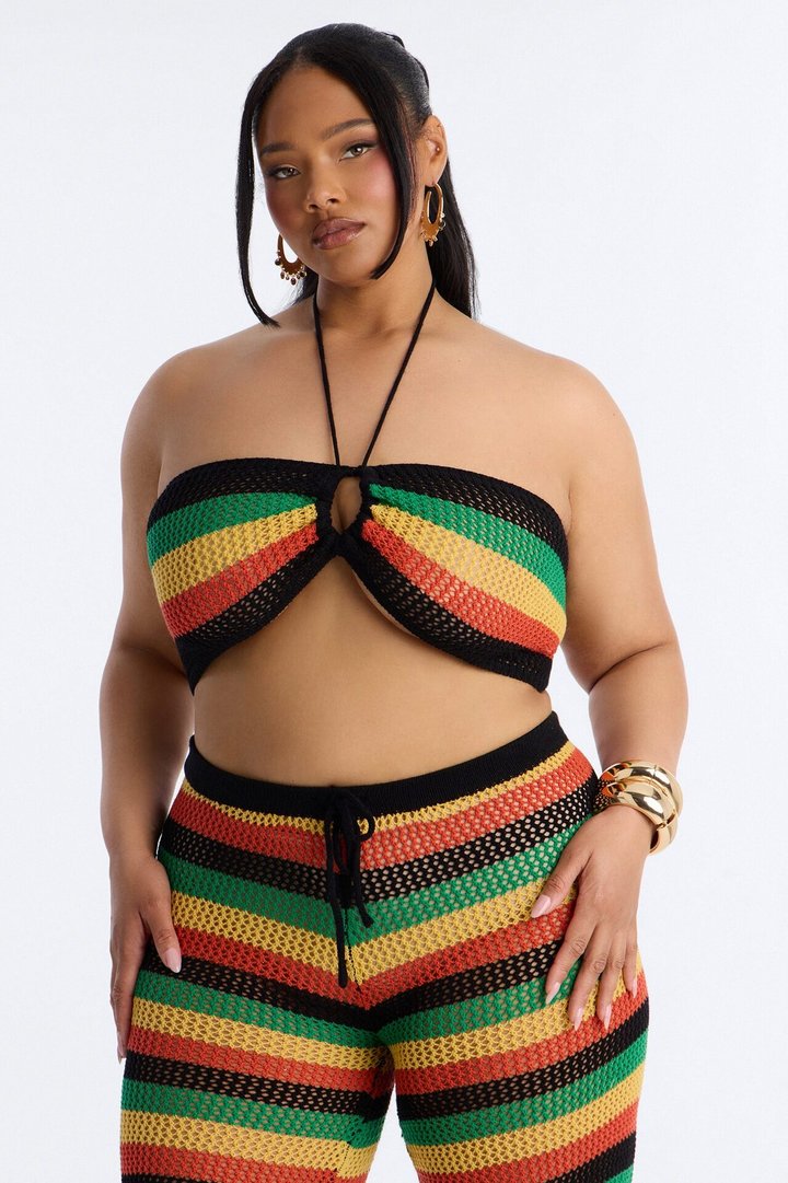 Tana Crochet Halter Pant Set - Multi Color