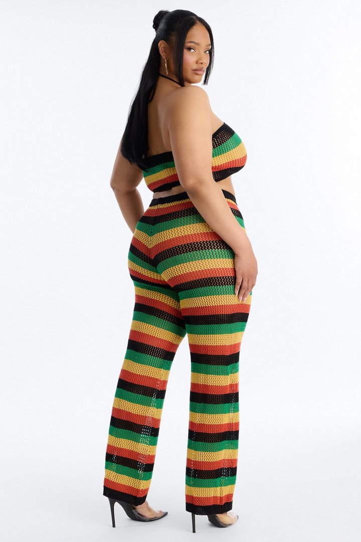 Tana Crochet Halter Pant Set - Multi Color