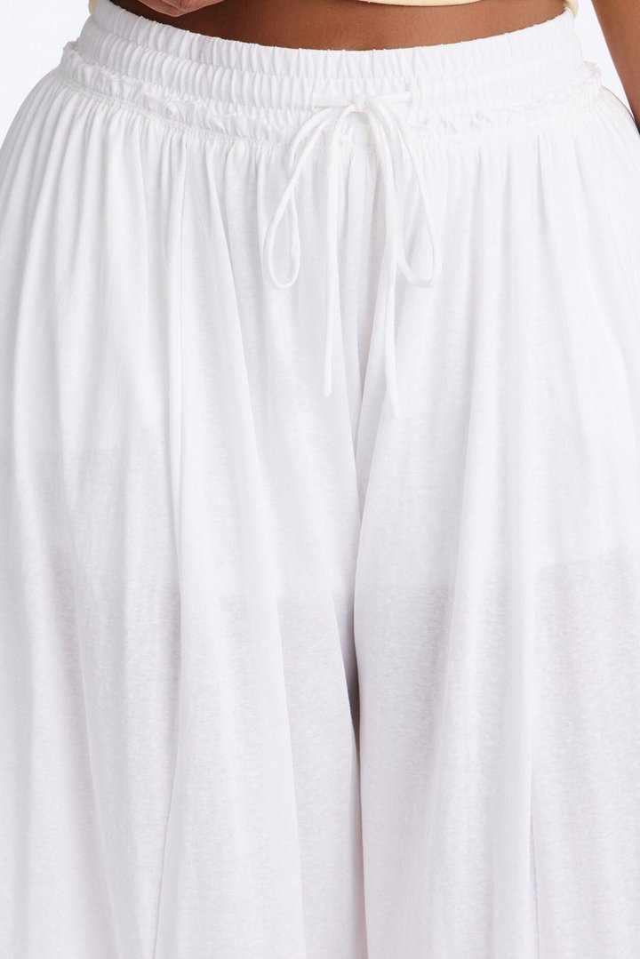 Opal Mid Rise Wide Leg Cropped Pant - White