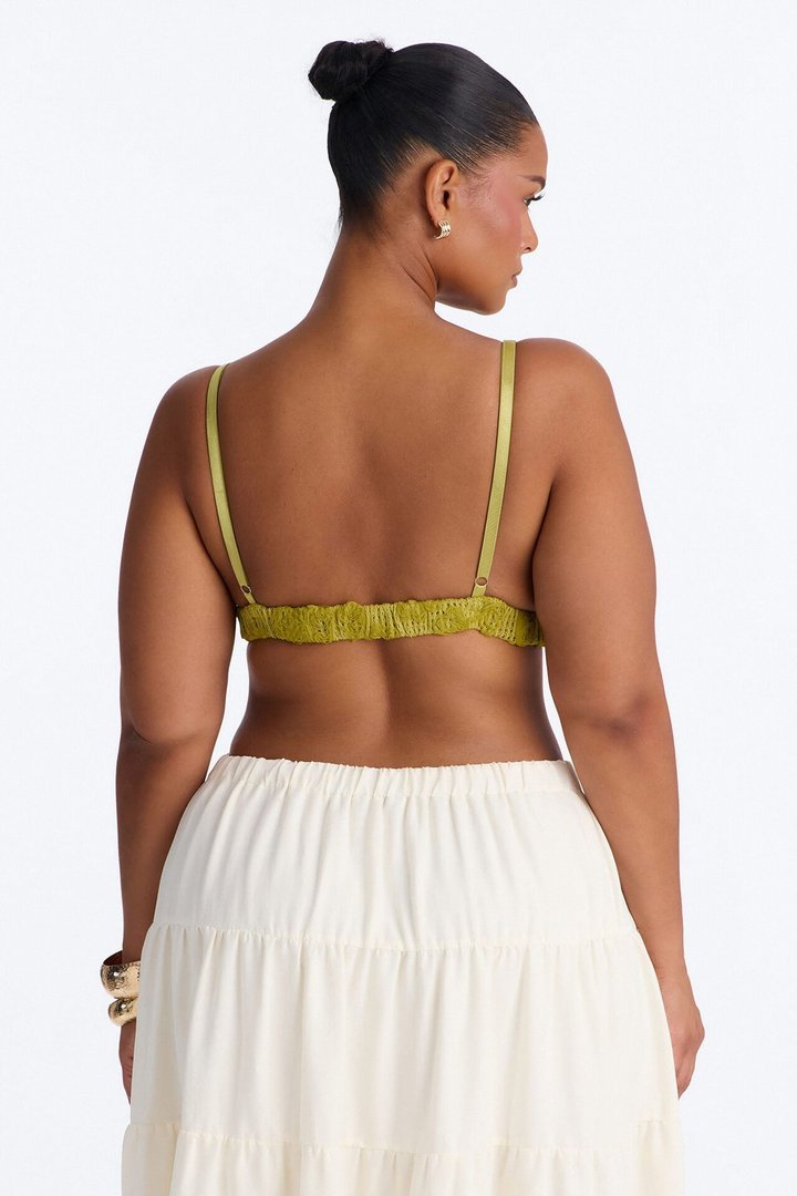 Selena Crochet Bralette Tank Top - Chartreuse