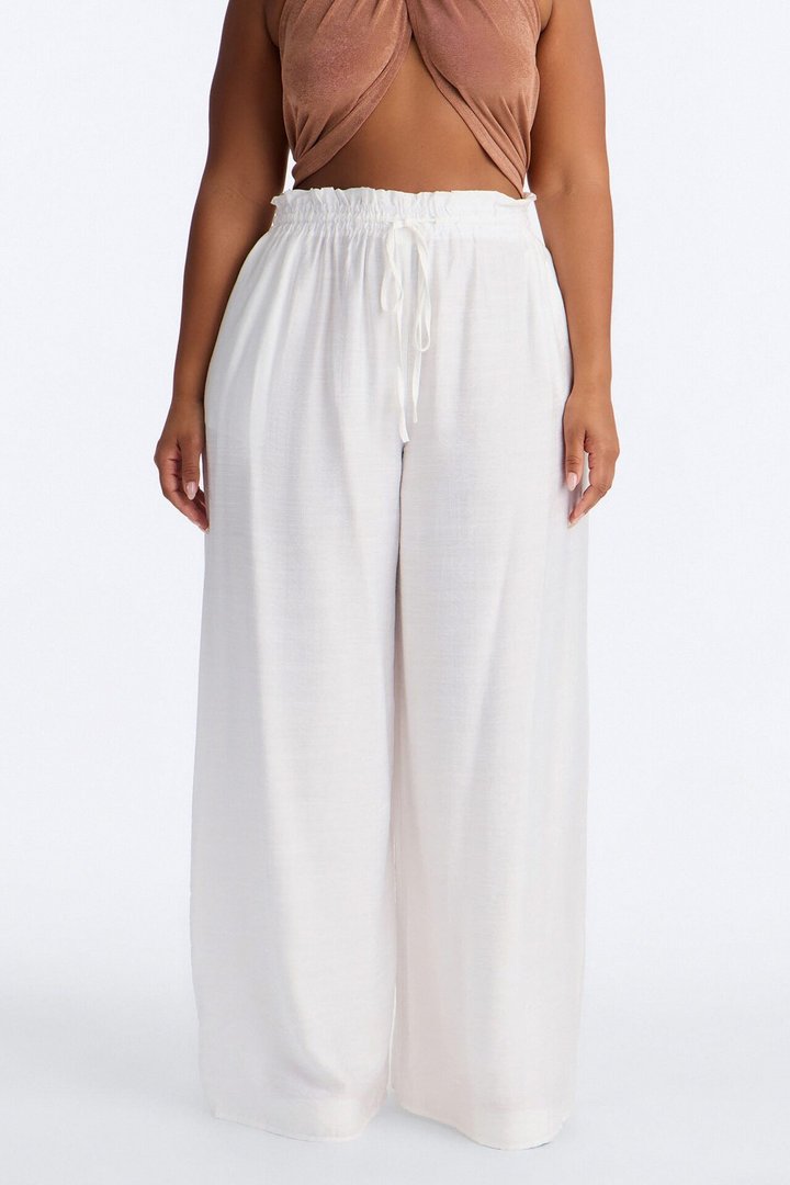 Lainey High Rise Wide Leg Pant 33″ - White