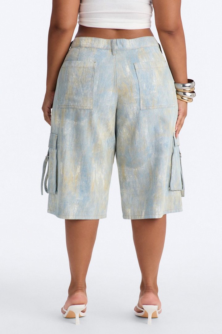 Spring Chaos Cargo Bermuda Short - Blue/combo