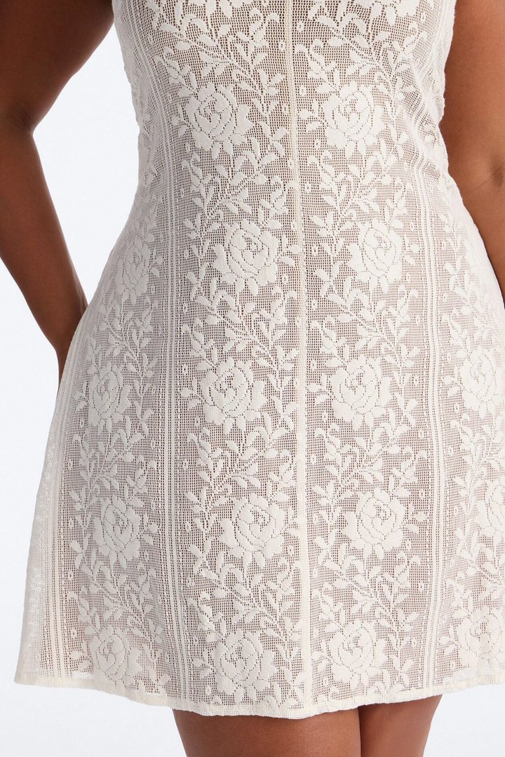 Eloise Sleeveless Lace Mini Dress - Cream