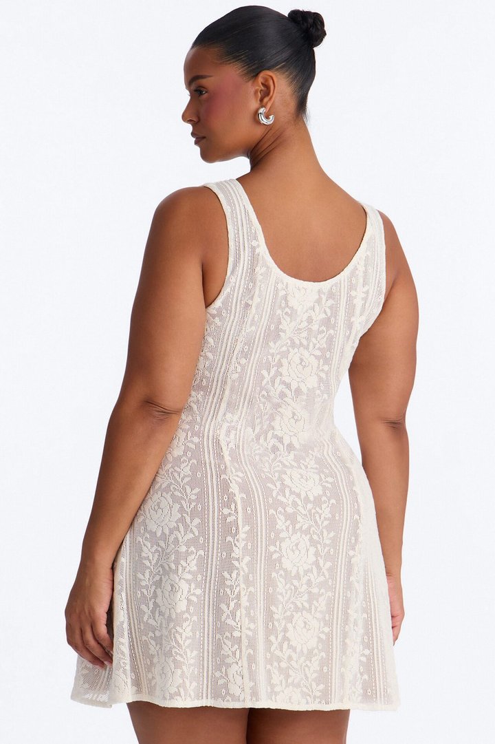 Eloise Sleeveless Lace Mini Dress - Cream