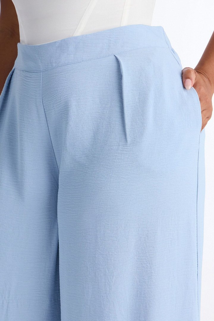 Amiah High Rise Wide Leg Flowy Pant 33″ - Light Blue