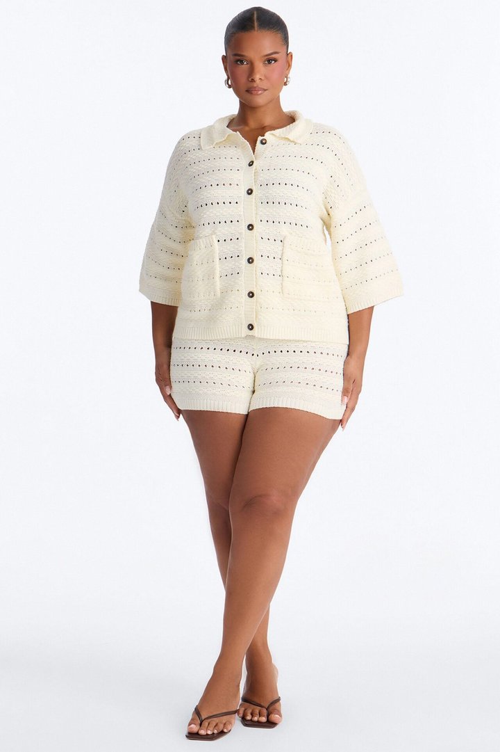 Free Spirit Crochet Short Set - Cream
