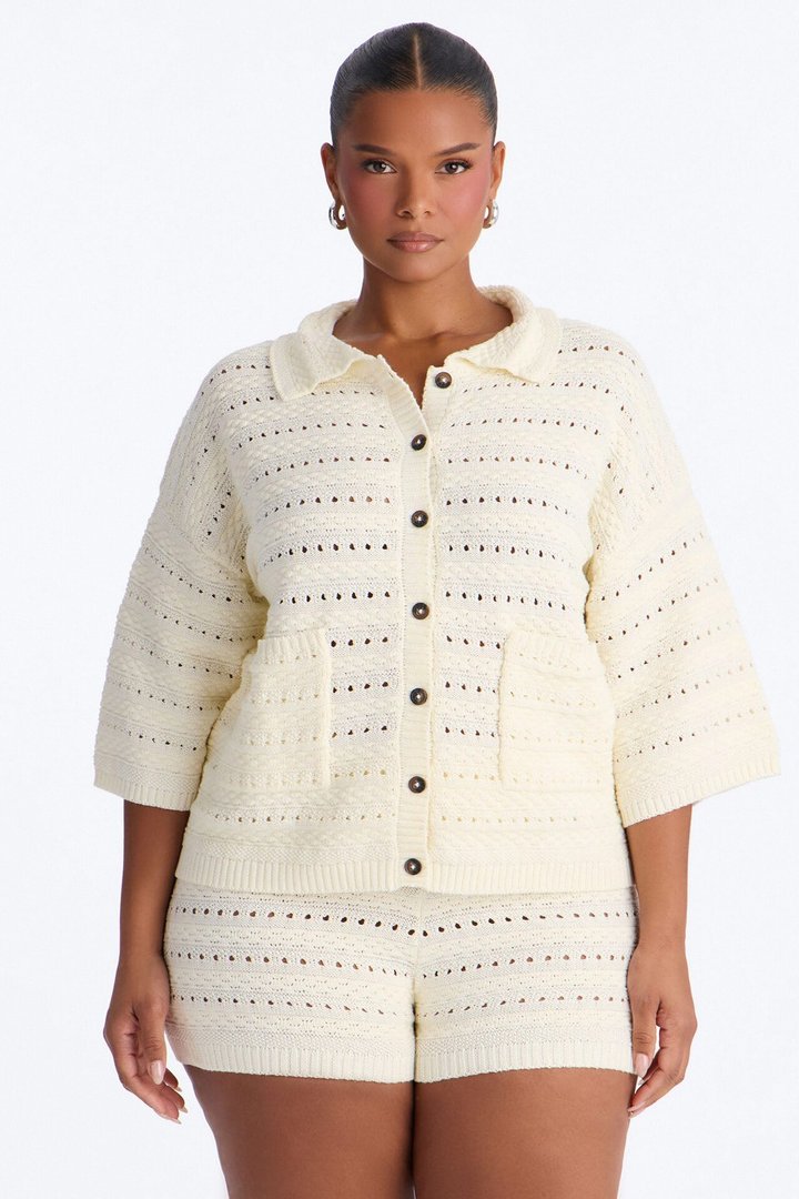 Free Spirit Crochet Short Set - Cream