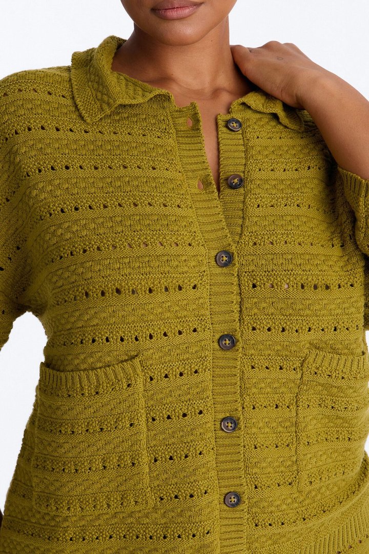 Free Spirit Crochet Short Set - Chartreuse