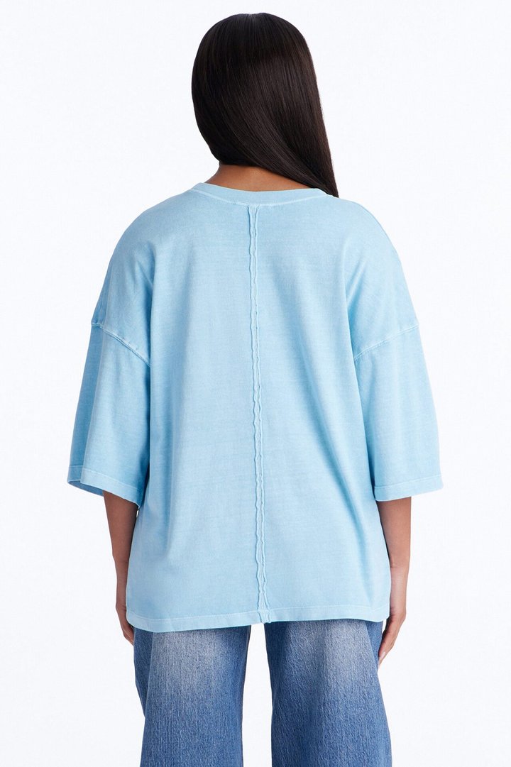 London Washed Oversized Short Sleeve T-Shirt - Blue