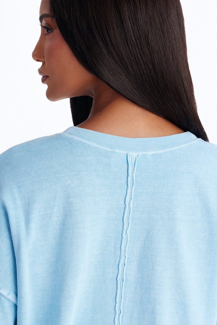 London Washed Oversized Short Sleeve T-Shirt - Blue