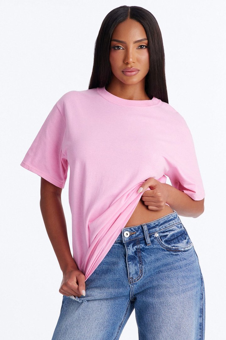 Sunday Morning Oversized T Shirt - Pink