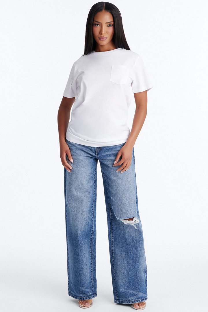 Everyday Oversized Pocket Tee - White