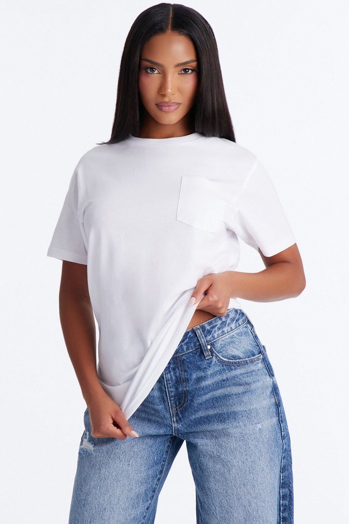 Everyday Oversized Pocket Tee - White