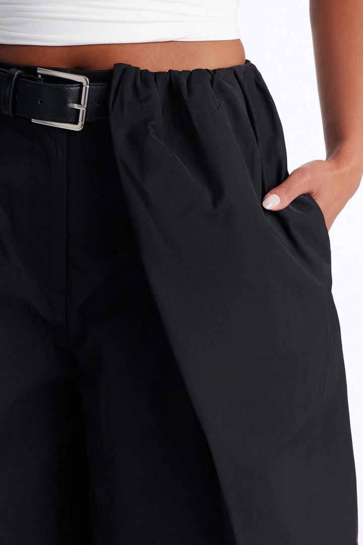 Kass High Rise Belted Wide Leg Pant - Black