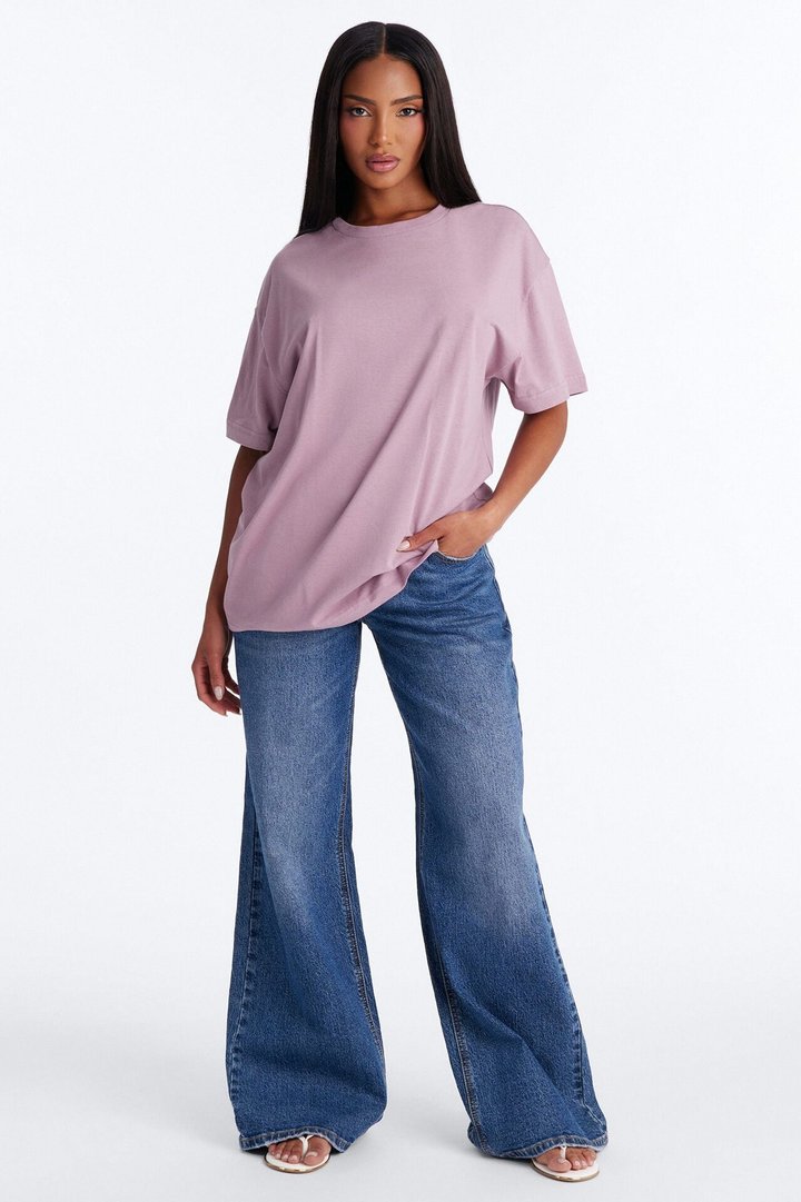 The Oversized Boyfriend Tee - Lilac