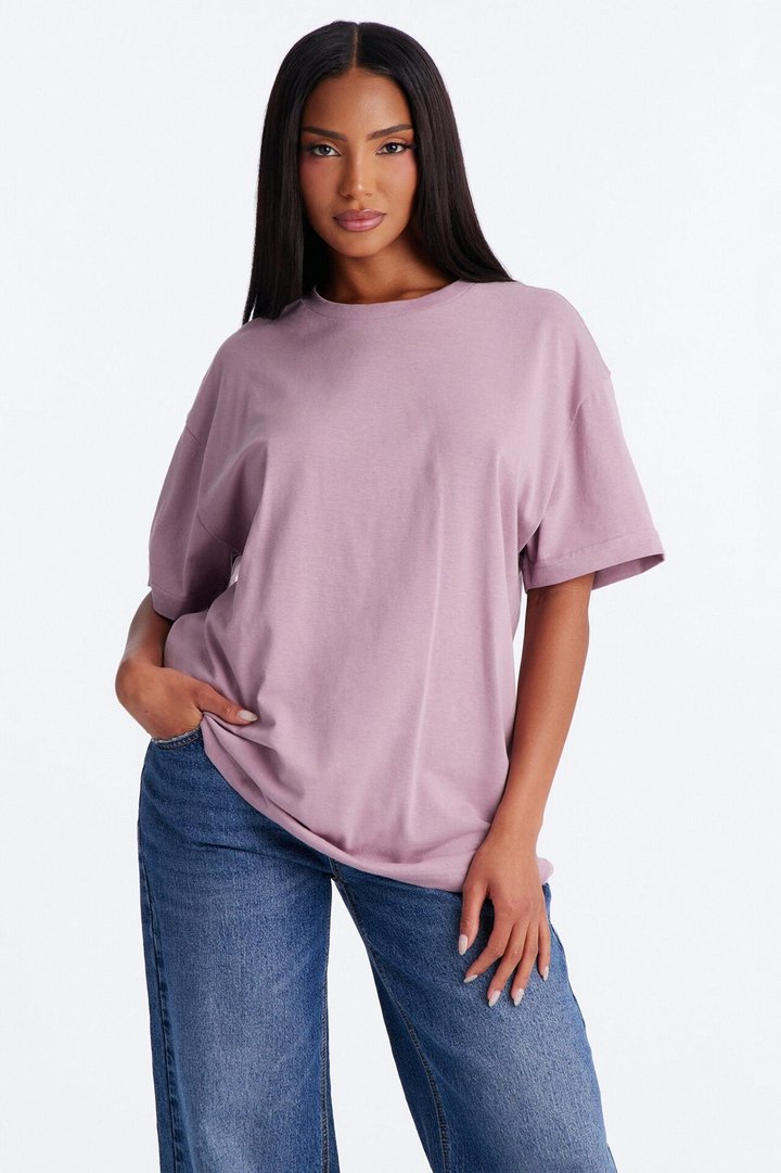 The Oversized Boyfriend Tee - Lilac