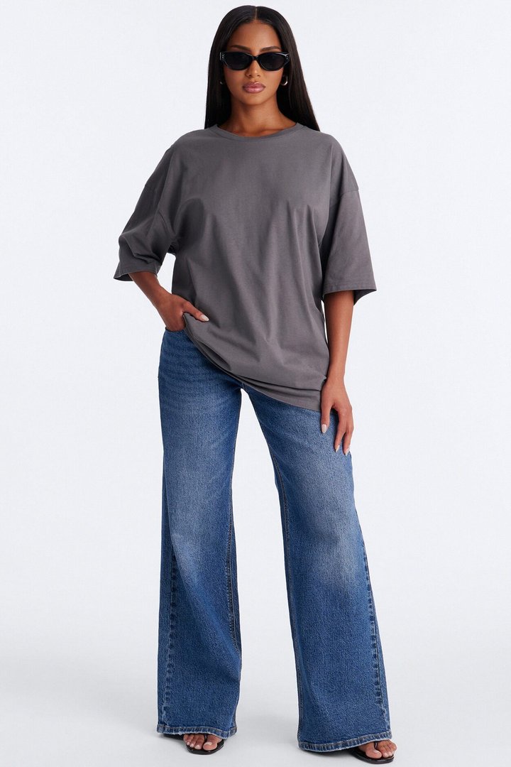 Random Tuesday Oversized T Shirt - Grey