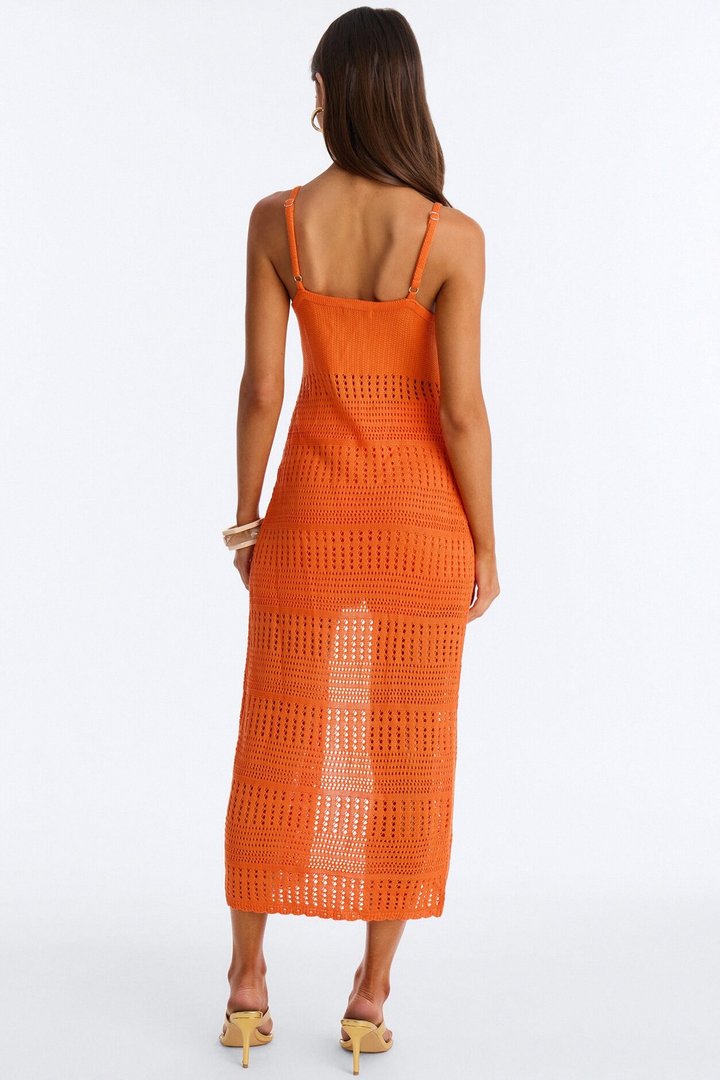 Vacay Vibe Crochet Short Set - Orange