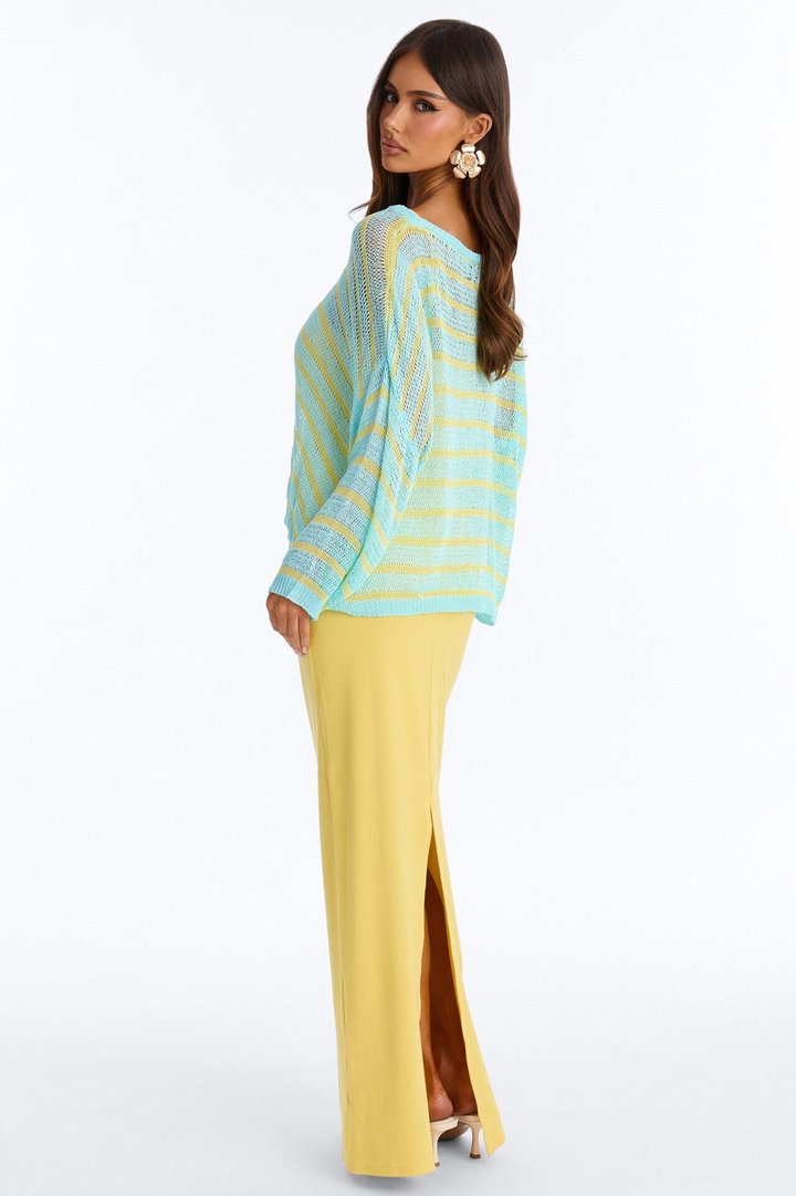 No Rush 2 Piece Maxi Dress Set - Yellow/combo