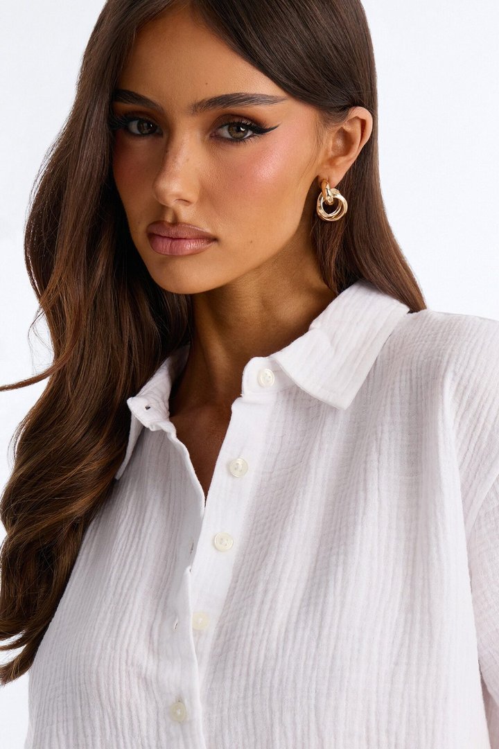 Sunset Blvd Gauze Short Set - White