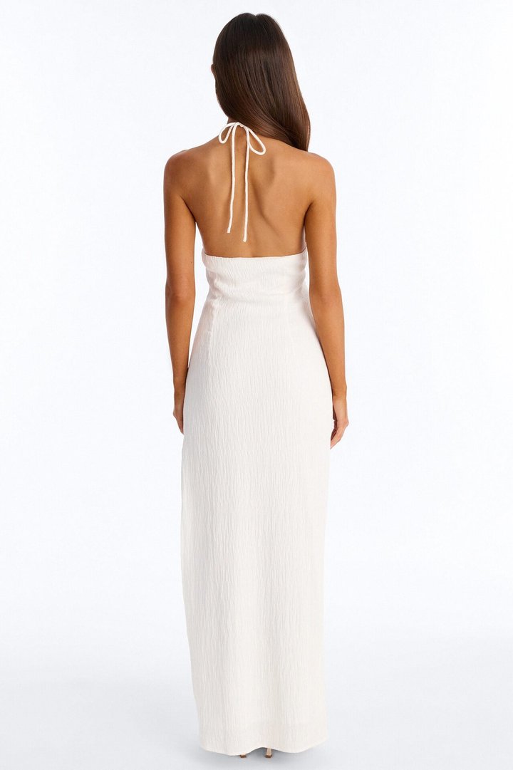 Rylee Halter Maxi Dress - White