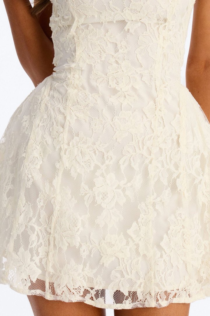 Little Miss Perfect Lace Micro Mini Dress - Ivory