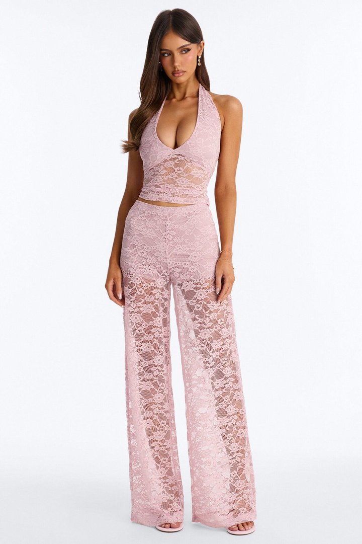 Morgan Lace Pant Set - Mauve