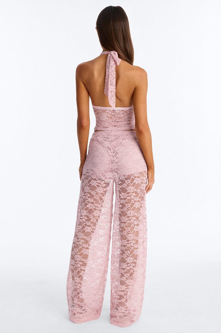 Morgan Lace Pant Set - Mauve