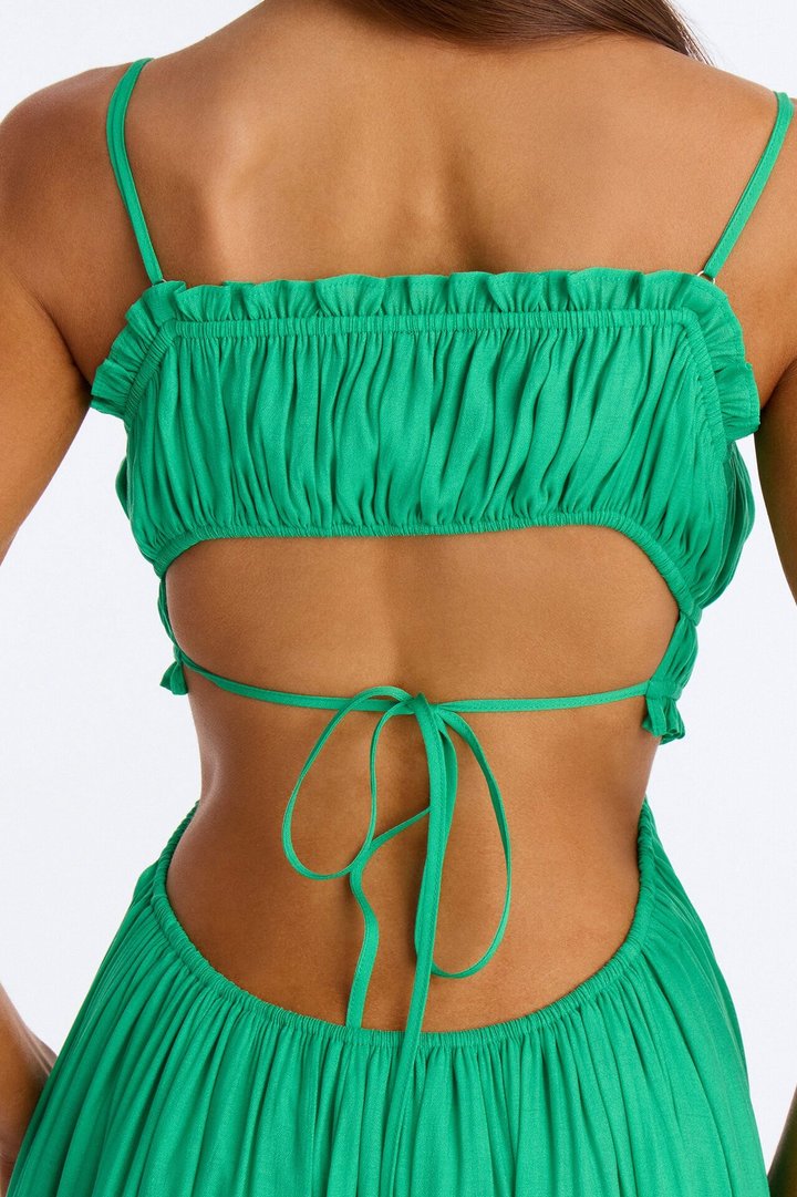 On A Date Flowy Maxi Dress - Kelly Green