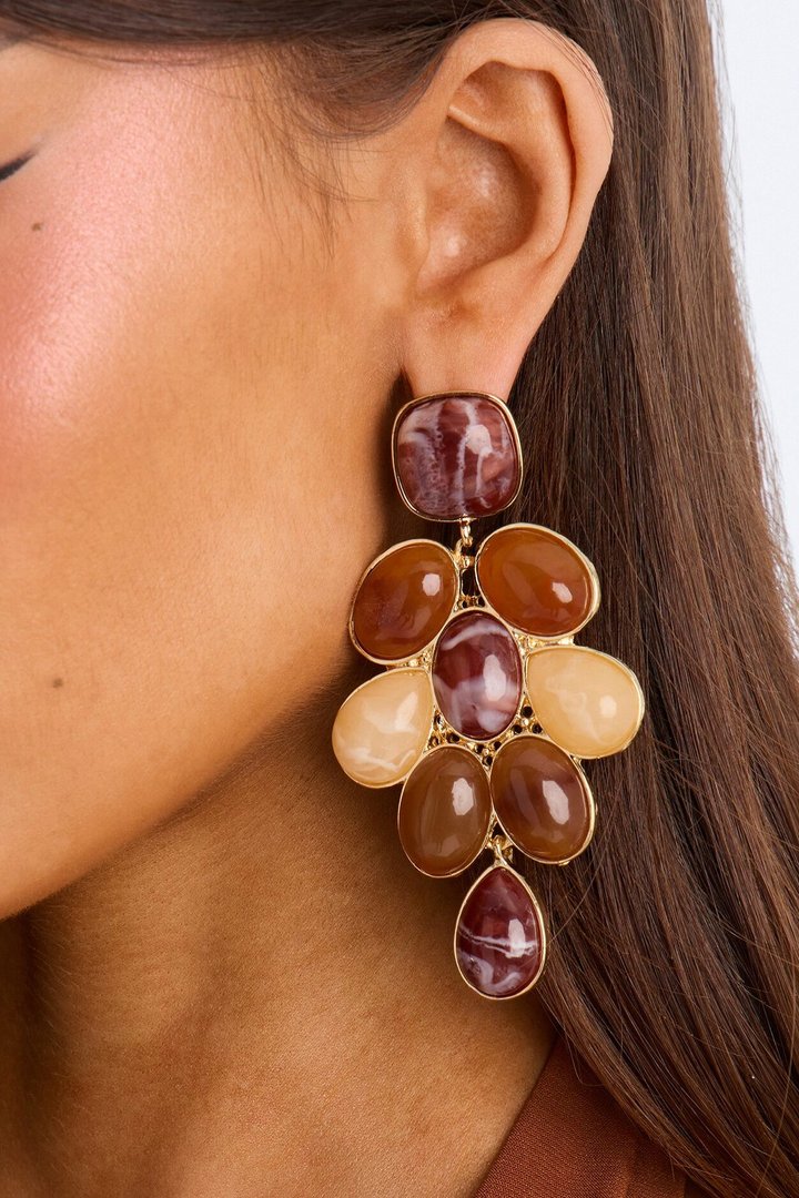 Escape To Tulum Earrings - Brown/combo