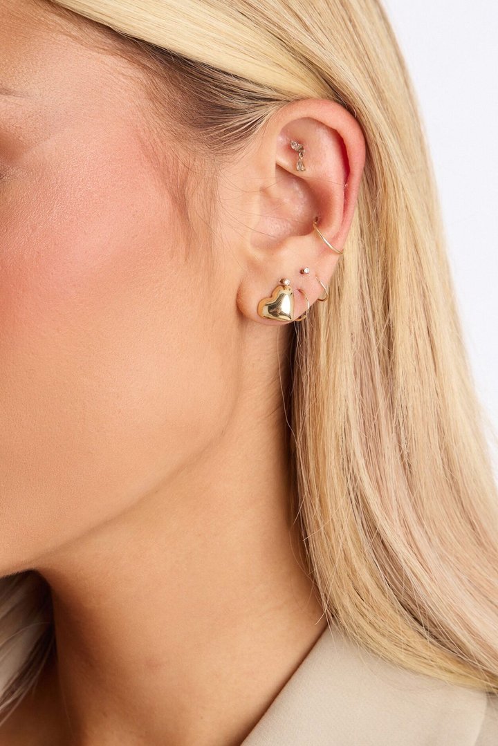 Stars And The Moon 7 Pair Multi Earring Set - Gold/combo