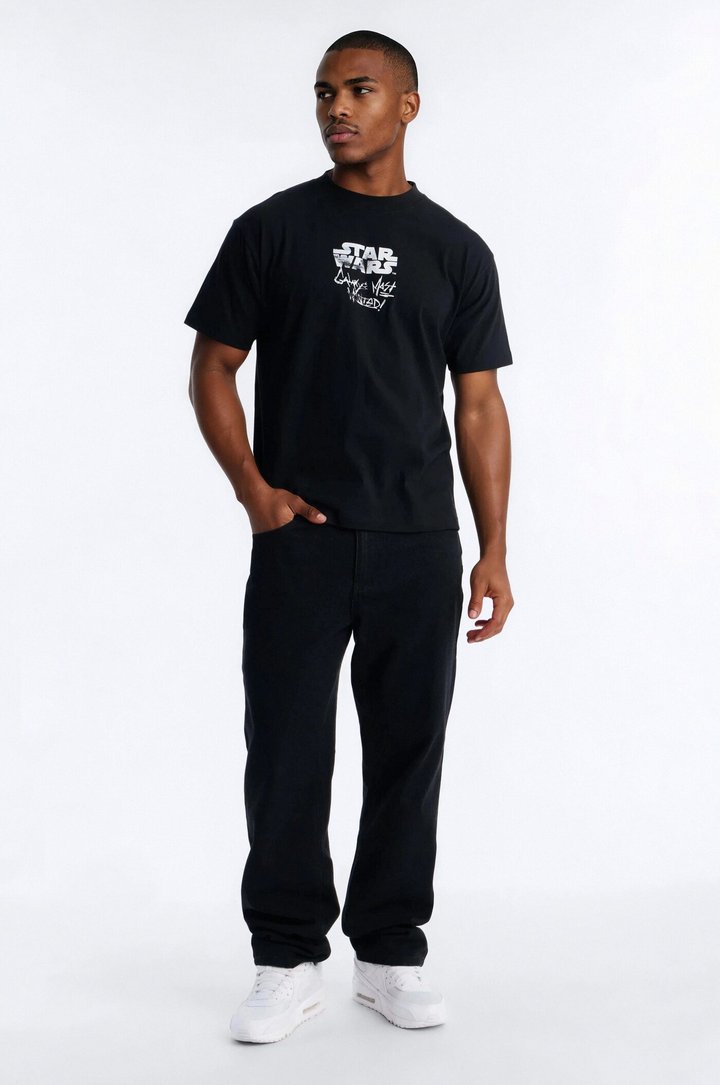 Star Wars Mandalorian Heavy Weight Oversized Short Sleeve Tee - Black