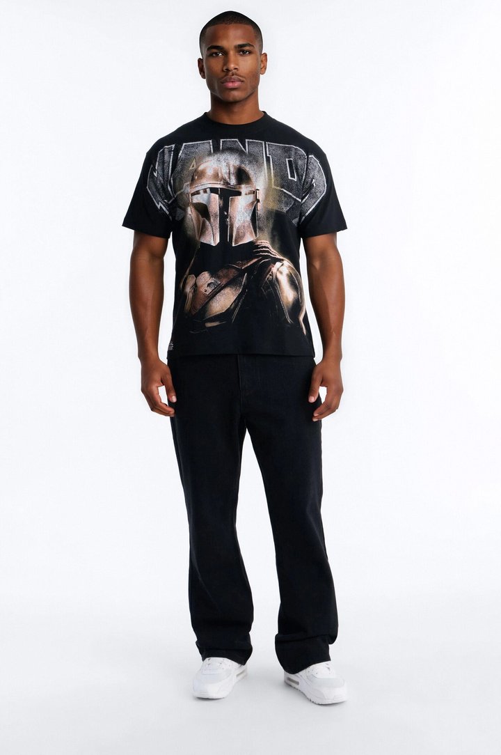 Star Wars Mandalorian Heavy Weight Boxy Short Sleeve Tee - Black