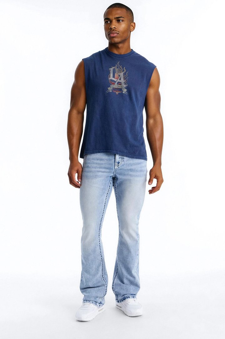 Spirit For The Road Vintage Muscle Tank Shirt - Navy